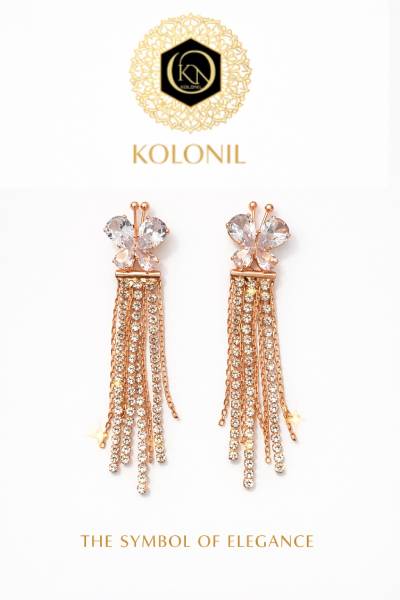 Rose Luxe Butterfly Tassel Earrings