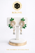 Emerald Vine Crystal Drop Earrings