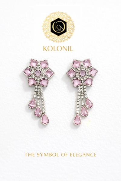 Blush Royale Crystal Drop Earrings