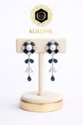 Kolonil Blue Pearl &amp; Crystal Drop Earrings