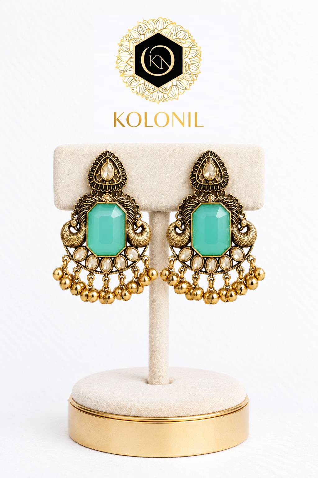 Antique Gold Gemstone Earrings for Women