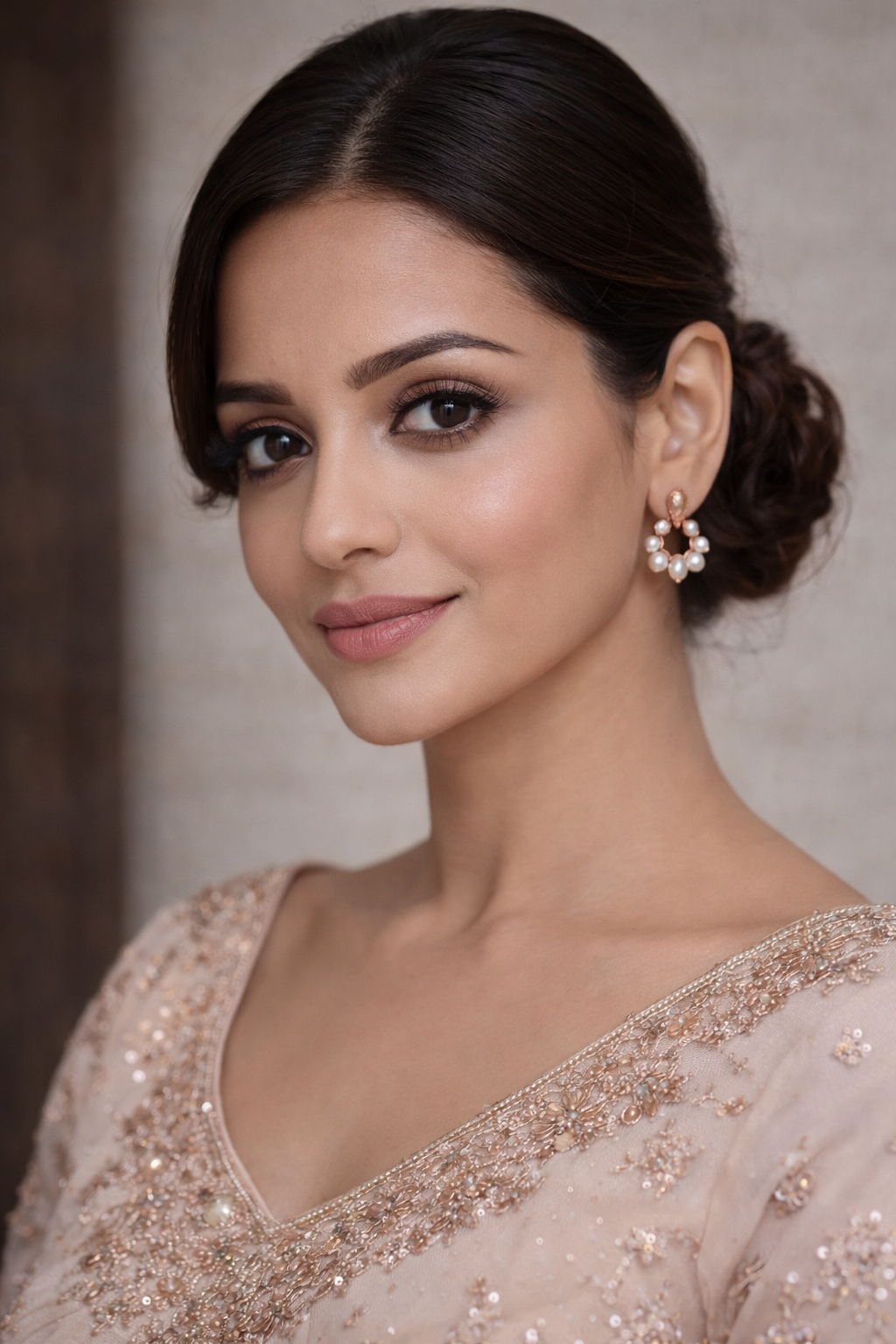 Kolonil Rose-Gold Pearl Earrings - Elegant Pearl Earrings for Women