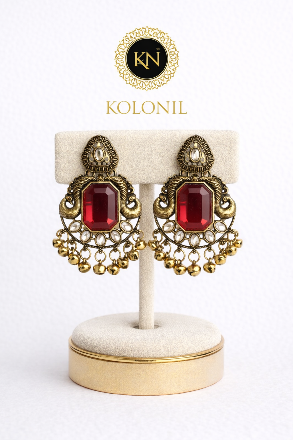 Antique Gold Gemstone Earrings for Women